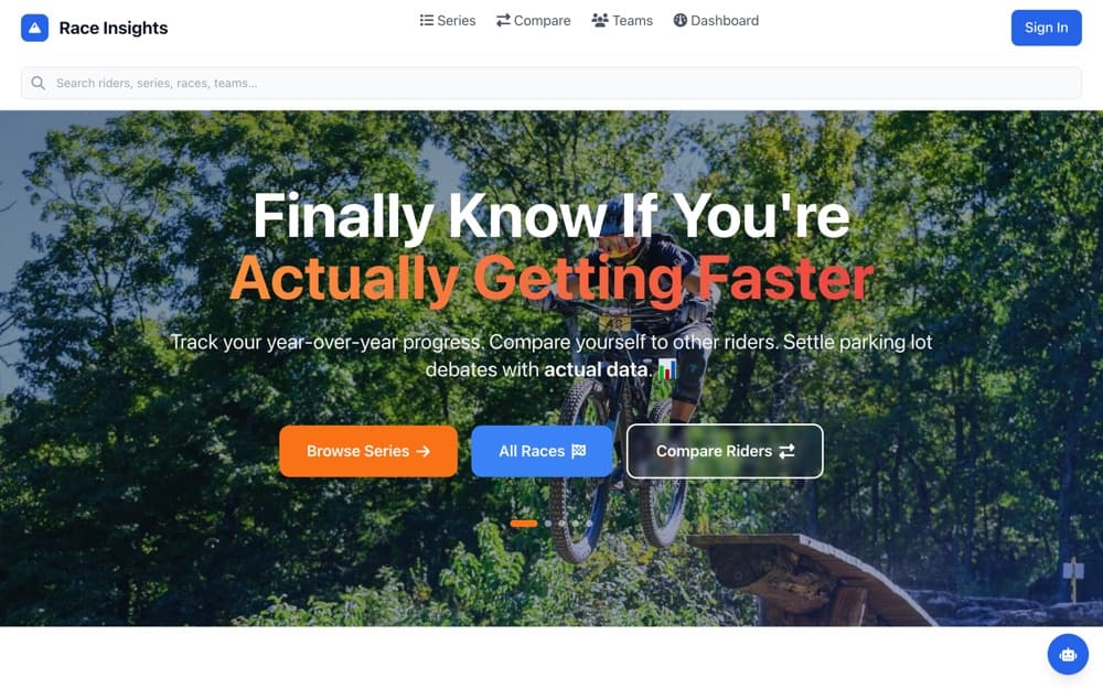 Race Insights website preview